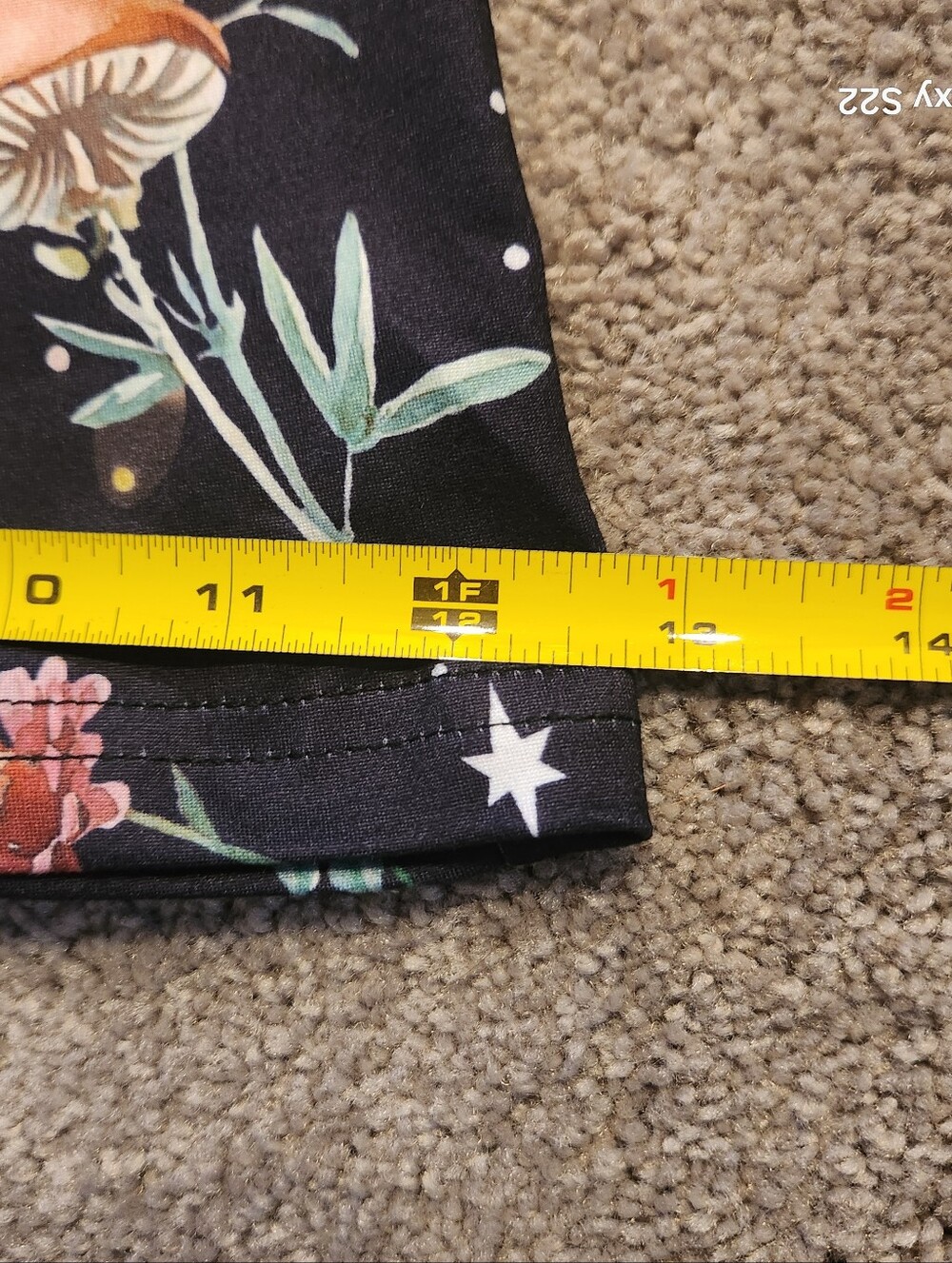 ELEDIZI Black Floral & Mushroom Flare Pants with Butterflies Sz Medium - Picture 8 of 9